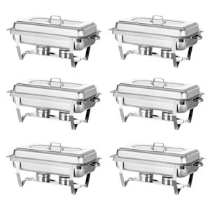 6-Pack Stainless Steel Chafing Dish Buffet Set