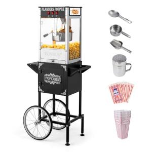 ROVSUN Popcorn Machine with Cart and 8 Oz Kettle