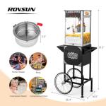 ROVSUN Popcorn Machine with Cart and 8 Oz Kettle