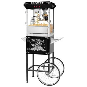 Black 8oz Popcorn Machine with Cart & Kettle