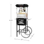 Black 8oz Popcorn Machine with Cart & Kettle