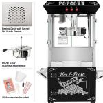Black 8oz Popcorn Machine with Cart & Kettle