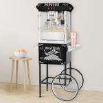 Black 8oz Popcorn Machine with Cart & Kettle