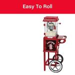 Theater-Style Popcorn Popper on Wheeled Cart