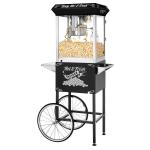 Black 8oz Popcorn Machine with Cart & Kettle