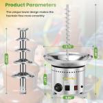 5-Tier Stainless Steel Chocolate Fountain Machine