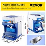 VEVOR Electric Shaved Ice Machine for Home & Business