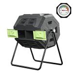 Large Outdoor Compost Tumbler with Thermometer - 43 Gallon