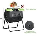 Large Outdoor Compost Tumbler with Thermometer - 43 Gallon