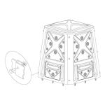 Redmon Compost Bin with Lift-Off Lid, 65 Gallon