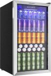 EUHOMY Mini Beverage Fridge with Glass Door
