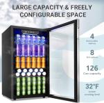EUHOMY Mini Beverage Fridge with Glass Door