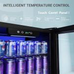 EUHOMY Mini Beverage Fridge with Glass Door