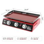 Royal Gourmet 3-Burner Portable Gas Grill Griddle