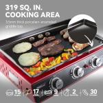 Royal Gourmet 3-Burner Portable Gas Grill Griddle
