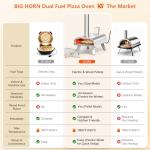 Big Horn Outdoors 12" Dual Fuel Pizza Oven