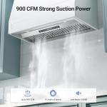 IKTCH 42" Stainless Steel Range Hood with Lights