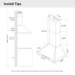 IKTCH 36" Stainless Steel Wall Mount Range Hood