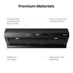 GASLAND 36" Matte Black Under Cabinet Range Hood