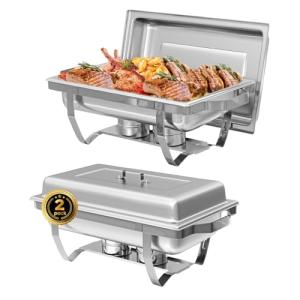 8QT Stainless Steel Chafing Dish Buffet Set, 2-Pack