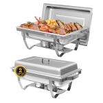 8QT Stainless Steel Chafing Dish Buffet Set, 2-Pack
