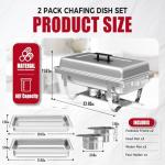 8QT Stainless Steel Chafing Dish Buffet Set, 2-Pack