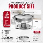 Stainless Steel Chafing Dish Set - 2 Pack