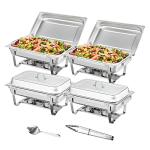 VEVOR 4-Pack 8 Qt Stainless Steel Chafing Dishes