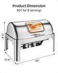 Garvee Modern Roll Top 9QT Stainless Steel Chafer