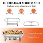 VEVOR 4-Pack 8 Qt Stainless Steel Chafing Dishes