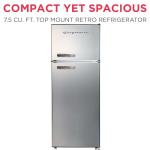 Retro 2-Door Apartment Size Refrigerator with Freezer