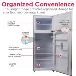 Retro 2-Door Apartment Size Refrigerator with Freezer