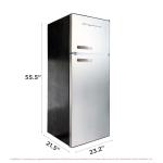 Retro 2-Door Apartment Size Refrigerator with Freezer