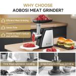 AAOBOSI 4-in-1 Electric Meat Grinder with Attachments