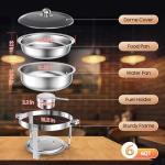 Rengue 5 QT Round Chafing Dishes Set - 4 Pack