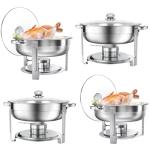 Rengue 5 QT Round Chafing Dishes Set - 4 Pack