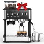 Espresso Machine with Grinder and Steam Wand