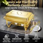 Gold Stainless Steel Buffet Chafing Dish Set, 4 Pack