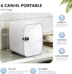 Compact 4L Mini Fridge for Food and Skincare
