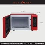 Magic Chef 0.9 Cu. Ft. 900W Red Microwave Oven