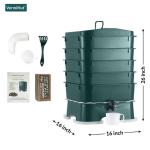 Vermihut Plus 5 Tray Worm Composter - Dark Green