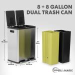 Simpli-Magic 60L Dual Compartment Trash Can