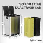 Simpli-Magic 60L Dual Compartment Step Trash Can
