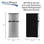RecPro 12V Stainless Steel RV Refrigerator - 4.4 Cu Ft
