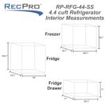 RecPro 12V Stainless Steel RV Refrigerator - 4.4 Cu Ft