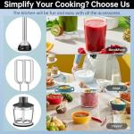 Gavasto 1000W Immersion Blender with Egg Beaters & Chopper