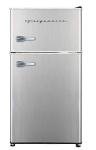 Compact Stainless Steel Top-Freezer Mini Fridge