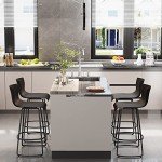 Modern Swivel Bar Stools Set of 4 – Black
