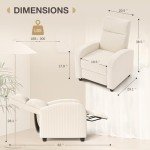 Modern Beige Massage Recliner for Mancave Comfort