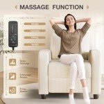 Modern Beige Massage Recliner for Mancave Comfort